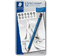 Lápiz de grafito Staedtler Mars Lumograph estuche metálico 12 unidades