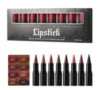 Lápiz De Labios De Gerfby, Lápiz Labial De Gradiente De Cono De 8 Colores, Maquillaje De Boceto De Labios Hidratante Impermeable, Fórmula Hidratante, 7.6x2.1cm, Definición Perfecta De Labios Para