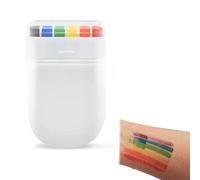Lápiz de Maquillaje Arcoíris para Adultos, Lápiz de Maquillaje Portátil 6-en-1, Lápiz de Color a Base de Agua para Fiesta, Halloween, Carnaval & Cosplay, Aplicación Fácil & Lavable, Suave para la Piel