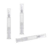 Lápiz de maquillaje transparente para brillo de labios, corrector vacío con cabeza de silicona, base cosmética, contenedor de aceite de uñas, aplicadores de 5 ml, paquete de 3