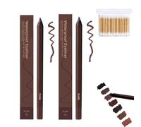 LáPiz De Ojos Duo Afilable Resistente Al Agua 24 Horas,2 piezas Delineador De Ojos Resistente A Manchas,Se Desvanece,Suave Y FáCil De Colorear (Ciruela*2, Talla)