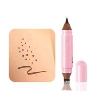 Lápiz de pecas 2 en 1 marrón, lápiz de imitación y delineador de ojos Duo, herramienta de maquillaje natural de pecas de secado rápido, resistente al agua, líquido de larga duración