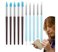 Lápiz de silicona - bolígrafo de modelado de doble cabeza con un cepillo, práctica herramienta de cerámica y sonido para detalles finos | Perfecto para el trabajo manual, lecciones de arte, esculturas