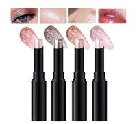 Lápiz de sombra de ojos - 4 Barritas de Brillo Gel - Lápiz de Sombra de Ojos - para Citas Nocturnas, Bodas, Viajes, Vacaciones, Actuaciones, Trabajo, Uso Diario,