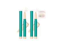 Lápiz de sombra de ojos brillante, Sombra de ojos en barra con brillo, resistente al agua y de larga duración, Lápiz delineador iluminador e iluminador (02# 2PCS)
