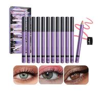 Lápiz de sombra de ojos en barra, juego de maquillaje en barra de sombra de ojos neutra - 12 barras de sombra de ojos mezclables de colores - Kit de delineador de ojos perlado, delineador de ojos de c