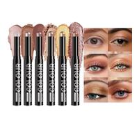 Lápiz de sombra de ojos - Lápiz de maquillaje de ojos en brillante, 6 colores, duradero, resistente al agua, para bodas, disfraces, vacaciones, viajes, Allt