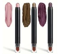 Lápiz de sombra de ojos, maquillaje de ojos, lápiz de perlas, juego de 3 piezas, brillo brillante, sombra de ojos giratoria, lápiz de cejas, cabezal de pincel brillante CnH532 (C, talla única)