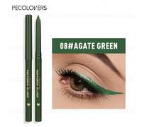Lápiz Delineador de Ojos Gel Impermeable, y Fácil de Usar, Mate, Verde Marrón, Pluma de Seda Duradera, Maquillaje de Ojos y Largo Duración