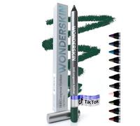 Wonderskin 1440 Lápiz Delineador Verde de Larga Duración - Lápiz de Ojos Afilable, Resistente al Agua y a Prueba de Borroneo (Pine)