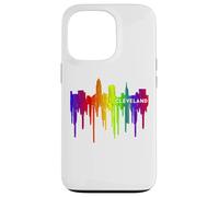 Lápiz derretido, goteo de pintura Rainbow Pride Cleveland City Carcasa para iPhone 13 Pro