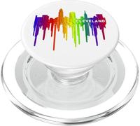 Lápiz derretido, goteo de pintura Rainbow Pride Cleveland City PopSockets PopGrip para MagSafe