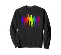 Lápiz derretido, goteo de pintura Rainbow Pride Cleveland City Sudadera
