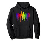Lápiz derretido, goteo de pintura Rainbow Pride Cleveland City Sudadera con Capucha