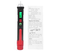 Lápiz detector de voltaje CA sin contacto HT100P e indicador de rotación trifásico con linterna incorporada y apagado automático - Probador de secuencia de fase profesional con