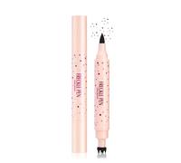 Lápiz doble para pecas naturales, herramienta de maquillaje impermeable para simular pecas falsas, duradero, con 5 puntos para el rostro, lápiz delineador de ojos #02 MARRÓN OSCURO