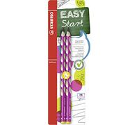 Lápiz ergonómico STABILO EASYgraph - Pack con 2 unidades - Color de cuerpo rosa - Modelo para zurdos