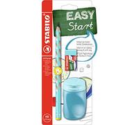 Lápiz ergonómico STABILO EASYgraph - Set escolar con 1 unidades + 1 sacapuntas + 1 goma de borrar - Color azul - Para zudos