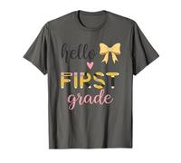 Lápiz Hello First Grade con diseño de lazo en forma de corazón Camiseta