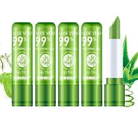 Lápiz labial Aloe Vera,Lápiz labial de aloes,Aloe Vera Cuidado de Labios,Bálsamo Labial Hidratante,Barras de Labios Hidratante Duradero,humectante de Labios,Para nutrir los labios,mujeres,5 piezas