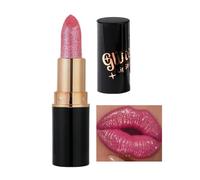 Lápiz Labial Brillante, Gloss Labial con Purpurina, Pintalabios de Larga Duración Resistente al Agua con Brillo Intenso y Efecto Luminoso para Mujeres