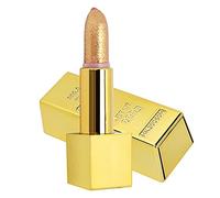 Lápiz Labial con Brillo Metálico, Diseño de Barra Dorada, Maquillaje de Labios y Brillante para Cosmética Profesional