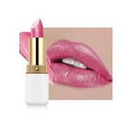 Lápiz labial con purpurina de diamante, color rosa mate metálico, color intenso, resistente al agua, brillo de labios de larga duración, crema brillante no pegajosa, brillo de labios, día de la madre