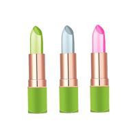 Lápiz labial de aloe vera, 3pcs de larga duración de bálsamo de labios nutritivos hidratantes temperatura mágica cambio de color brillo de labios