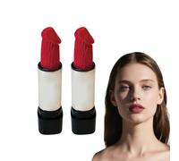 Lápiz labial divertido y novedoso, regalo de broma para mujeres: lápiz labial travieso para San Valentín, regalo divertido de elefante blanco y amigo invisible para adultos, recuerdo (2 Cajas)