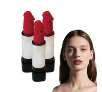 Lápiz labial divertido y novedoso, regalo de broma para mujeres: lápiz labial travieso para San Valentín, regalo divertido de elefante blanco y amigo invisible para adultos, recuerdo (3 Cajas)