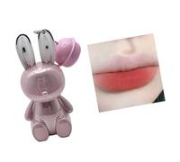 Lápiz labial líquido mate de terciopelo duradero con alto color de labios de pigmento 2 en 1 llavero brillo labial colorante conejo labios esmalte labios de conejo esmalte