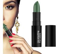 Lápiz labial mate, resistente al agua, terciopelo de larga duración para maquillaje temático de Halloween, verde oliva, taza antiadherente, no se decolora, brillo de labios hidratante portátil