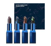 Lápiz labial que cambia de color con la temperatura: bálsamo labial con color cuádruple, humectante ligero de larga duración para todos los de piel | Mujeres adultas, conjunto de cosméticos para