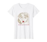 Lápiz Labial Rojo de fútbol para Mujer, Cara de Juego, Vamos a Hacerlo Camiseta gráfica económica, Mujer, Blanco, M