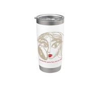 Lápiz labial rojo de fútbol para mujer, cara de juego, vamos a hacerlo Vaso térmico de acero inoxidable de doble pared