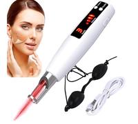 LáPiz LáSer De Picosegundos Para Eliminar Verrugas CutáNeas, Luz Azul Y Roja, Pantalla Lcd, 9 Modos, 4 Niveles Para Eliminar Pigmentos,Cicatrices,Lunares,Manchas Oscuras Y Pecas,Con Gafas,Red