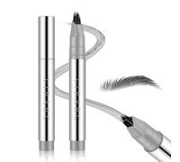 Lápiz líquido para cejas de microblading, resistente al agua, de larga duración, para trazos naturales similares al cabello, fácil de usar, a prueba de manchas para todo el día (01 gris negro)