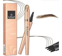Lápiz Líquido para Cejas, Lápiz de cejas resistente al agua con 4 Micro-Fork Tip, Tinte de Cejas de Larga Duración Para Maquillaje Rápido Colores de Cejas Naturales 01 Café claro