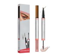 Lápiz Mágico para Cejas Microblading - Nuevo Lápiz y Gel para Cejas 2 en 1 Resistente al Agua (2025) con 4 Puntas de Horquilla | Trazos Naturales 4D a Prueba de Manchas (01-Light Brown)