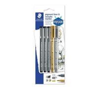 Lápiz Mecánico Staedtler Set Escritura Creativa 3 Rotuladores Pigment Liner 2 Metálicos