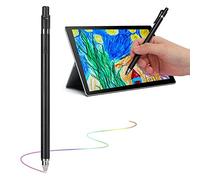 Lápiz Óptico Universal para Pantalla Táctil, Lápiz Digital Portátil Silencioso para Teléfonos Inteligentes y Tablets, Bolígrafo Capacitivo Multifuncional de Alta Sensibilidad, Negro, Blanco(Negro)