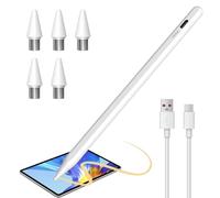 Lápiz óptico universal para tablet compatible con iPhone/Samsung/Huawei/Xiaomi - Plumas para pantallas táctiles con 4 puntas de repuesto de rechazo de palma, sensibilidad a la inclinación