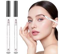 Lápiz para cejas con trazos similares al cabello, paquete de 2, lápiz para cejas Microblading resistente al agua, punta ultrafina para de aspecto natural a prueba de manchas, negro
