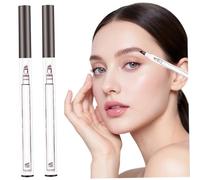 Lápiz para cejas con trazos similares al cabello, paquete de 2, lápiz para cejas Microblading resistente al agua, punta ultrafina para de aspecto natural a prueba de manchas, marrón claro