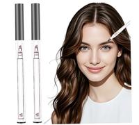 Lápiz para cejas Microblading, resistente al agua, paquete de 2 lápices para cejas con punta ultrafina para trazos similares al cabello, maquillaje de resistente agua de aspecto natural, gri