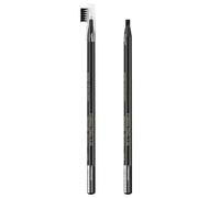Lápiz para cejas, paquete de 2, lápiz para cejas Microblading de madera resistente al agua con sacapuntas incorporado, punta fina para trazos similares al cabello y uso durante todo el día, negro