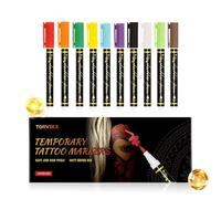 Lápiz para la piel, 10 colores, tinta facial fácil de limpiar, lápices portátiles para colorear piel, para niños, adultos, cumpleaños, fiestas, cosplay, festivales, maquillaje, juego de rol