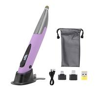 Lápiz para Mouse inalámbrico Lápiz de Bolsillo portátil Mouse con adaptadores Escritura a Mano Mini lápiz para Mouse Lápiz para Mouse inalámbrico Equipado con(Purple)