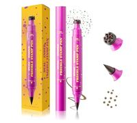 Lápiz para pecas 2 en 1 de doble punta, profesionalmente resistente al agua, punta precisa, de larga duración y resistente a las manchas. Crea fácilmente un look de maquillaje bronceado, natural y dur