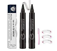 Lápiz Para Tatuaje de Cejas, Lápiz de Cejas Microblading, Lápiz de Cejas de 4 Puntos, Crea Un Maquillaje Duradero, Cejas Naturales Cubre áreas Dispersas, Lápiz de Cejas Impermeable con Regalo